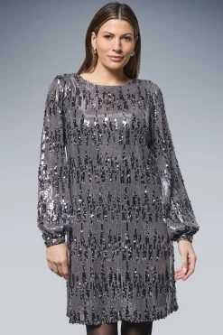 Robe Droite à Col Bénitier Pailletée