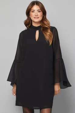 Wallis Robe Droite à Col en Mousseline<Femme Toutes Les Robes|Robes À Manches Longues