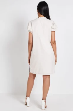 Robe Droite À Col Volanté À Rayures Et Imprimé Floral Petite