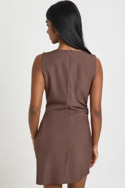 Robe Droite à Détail Froncé avec Anneau