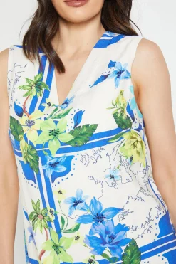 Robe Droite D'été À Imprimé Tropical