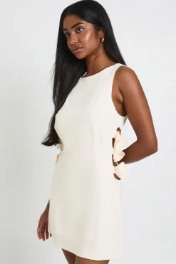 Robe Droite Effet Lin Avec Détail Nœud