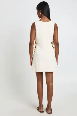 Robe Droite Effet Lin Avec Détail Nœud