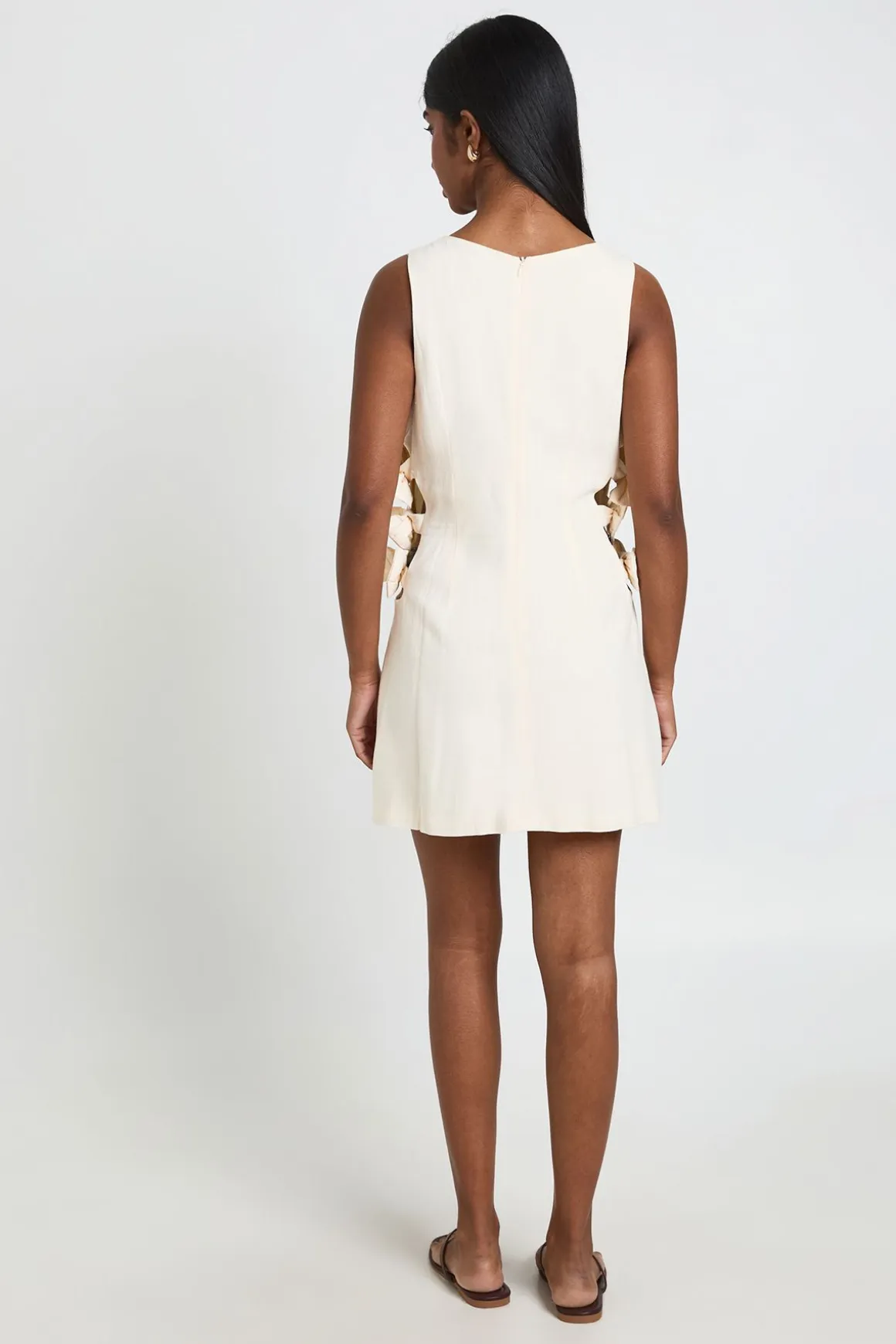 Robe Droite Effet Lin Avec Détail Nœud
