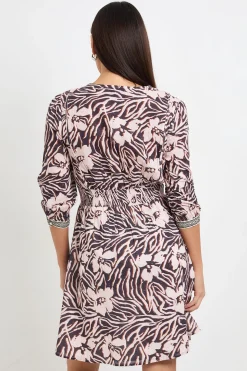 Robe Droite En Coton Dobby Imprimé
