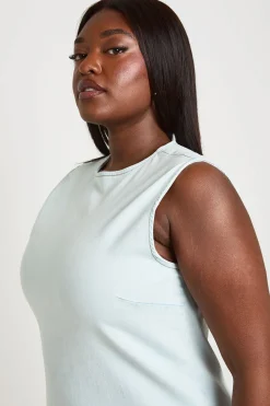boohoo Robe Droite En Denim Basique Grande Taille<Femme Denim|Denim