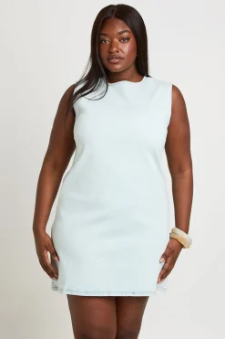 boohoo Robe Droite En Denim Basique Grande Taille<Femme Denim|Denim