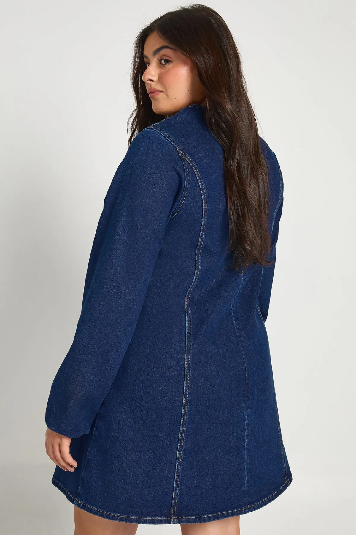 boohoo Robe Droite En Denim Grande Taille<Femme Denim|Denim