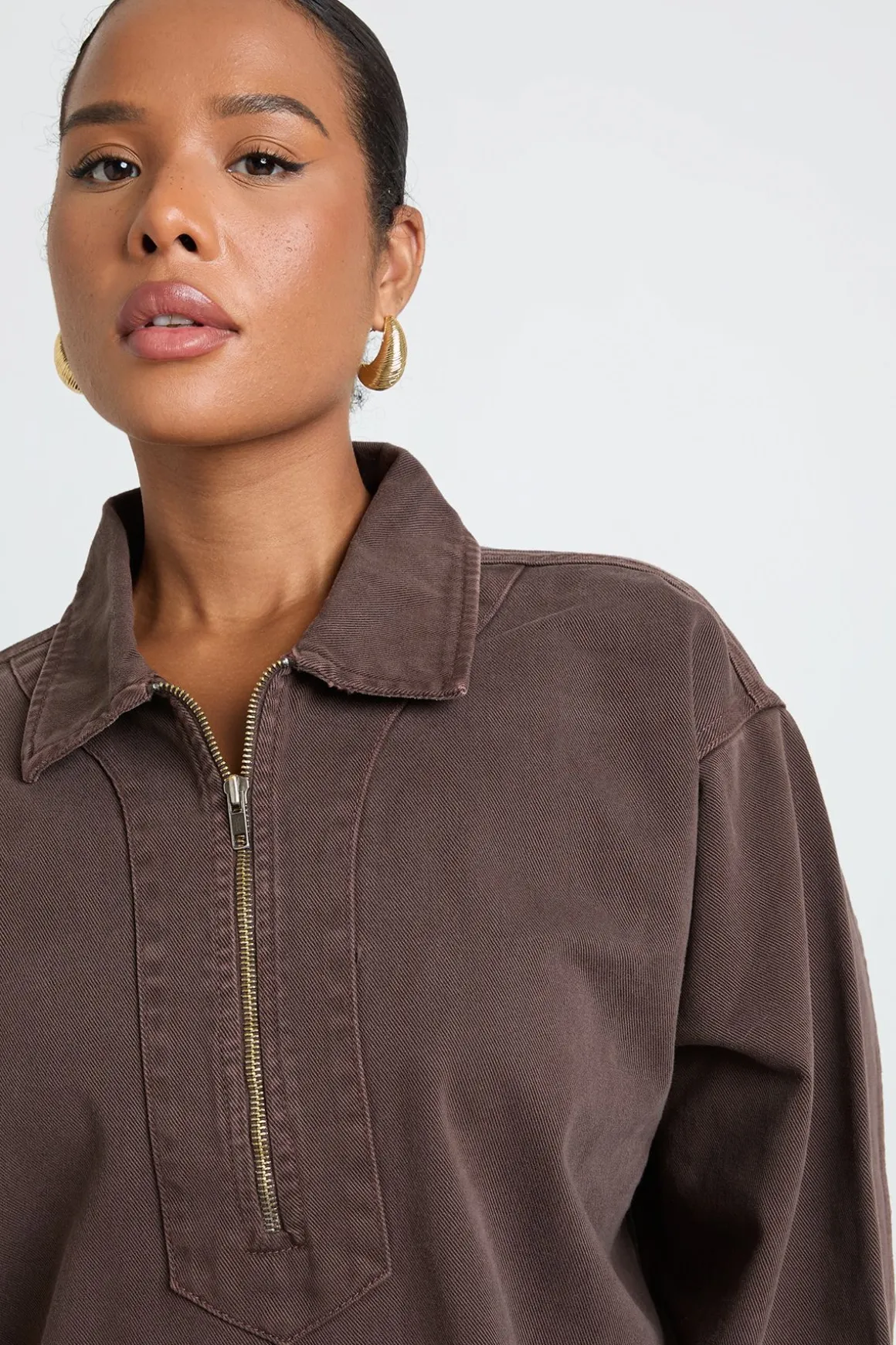 Robe Droite En Denim Grande Taille Avec Fermeture Éclair