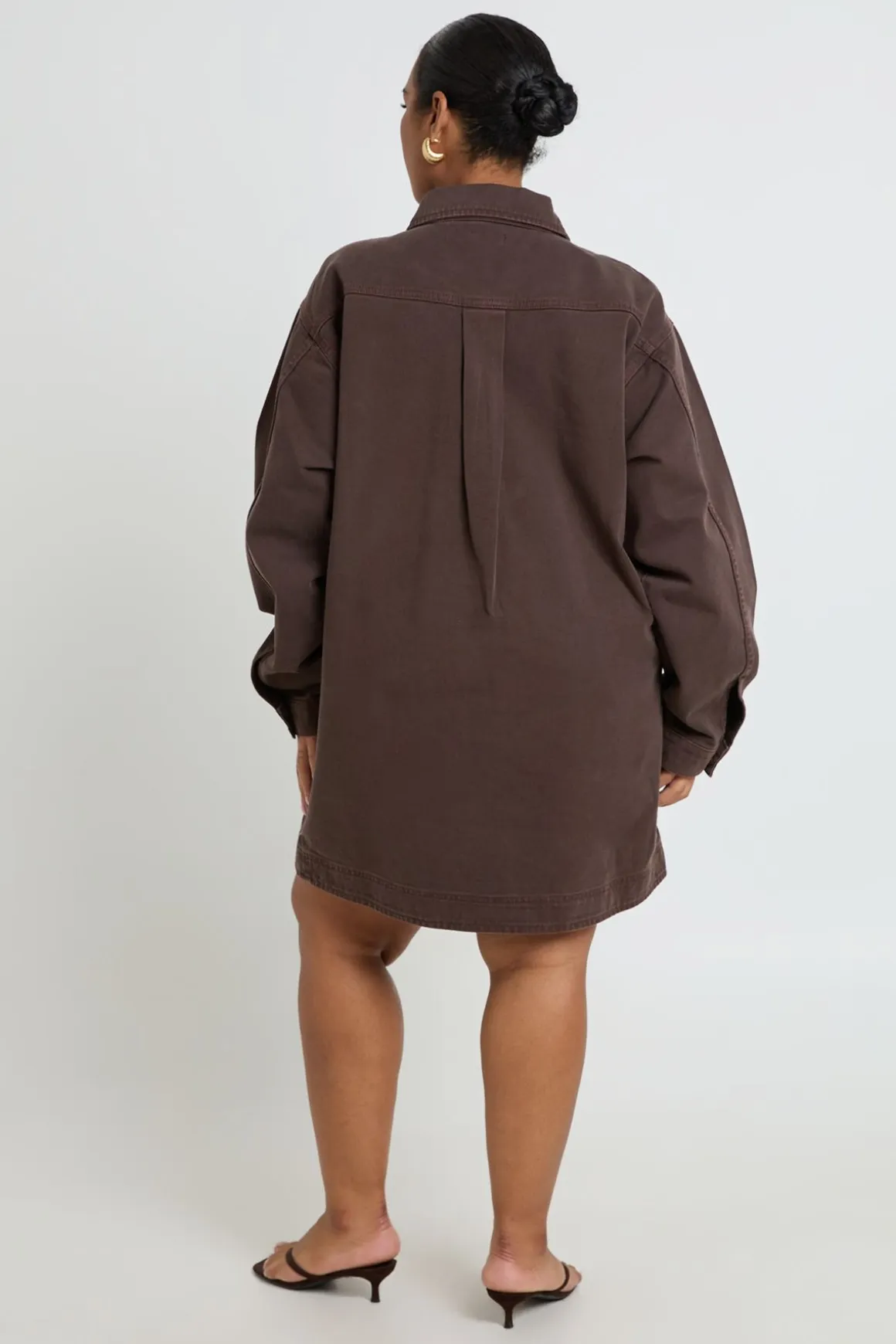 Robe Droite En Denim Grande Taille Avec Fermeture Éclair