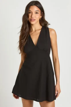 Robe Droite En Lin Avec Détail Froncé Au Buste