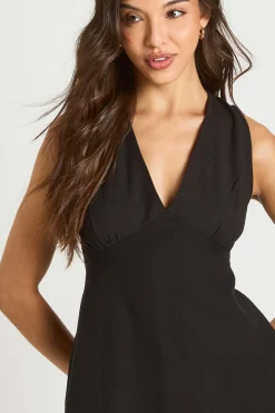 Robe Droite En Lin Avec Détail Froncé Au Buste