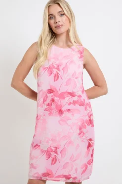 Robe Droite En Mousseline À Fleurs Sans Manches