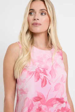 Robe Droite En Mousseline À Fleurs Sans Manches