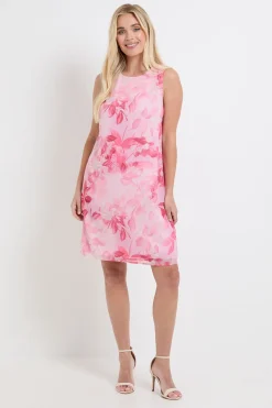 Robe Droite En Mousseline À Fleurs Sans Manches