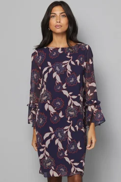 Robe Droite en Mousseline à Manches Volantées