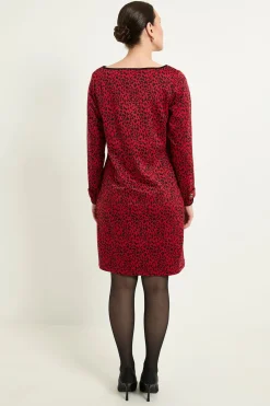 Wallis Robe Droite À Fermeture Éclair En Ponte Jacquard Léopard<Femme Robes À Manches Longues|Robes