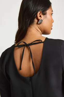boohoo Robe Droite Grande Taille à Manches Évasées et Dos Noué<Femme Robes À Manches Longues|Robes