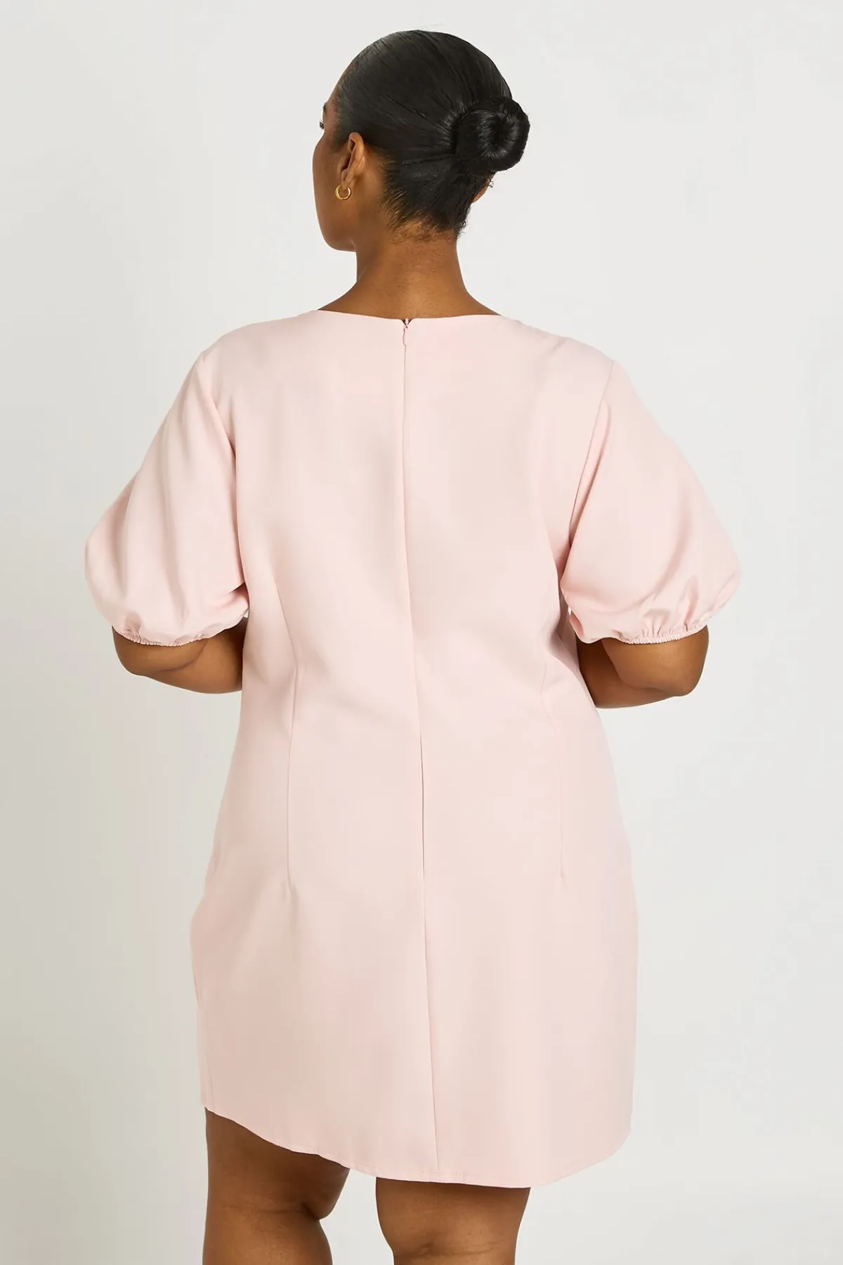 boohoo Robe Droite Grande Taille À Manches Bouffantes Ajustée<Femme Robes De Soirée|Toutes Les Robes