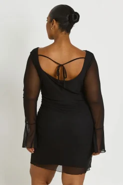 Robe Droite Grande Taille À Manches Évasées Et Imprimé Fleuri