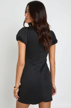 Robe Droite À Manches Bouffantes Avec Détail Poitrine Froncé