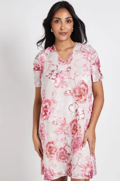 Wallis Robe Droite À Manches Bouffantes Et Motif Fleuri Petite<Femme Robes|Toutes Les Robes
