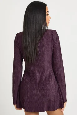 Robe Droite à Manches Évasées Texturées