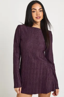 Robe Droite à Manches Évasées Texturées