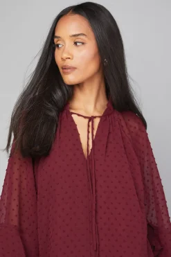 Wallis Robe Droite à Manches Volantées en Dobby<Femme Robes À Manches Longues|Robes