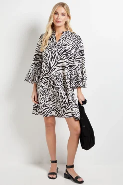 Wallis Robe Droite à Manches Volantées Imprimée Petite Taille<Femme Robes Mi-Longues|Robes À Manches Longues