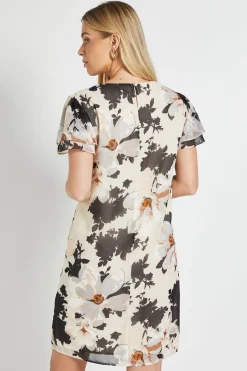 Robe Droite À Manches Volantées En Dentelle Petite