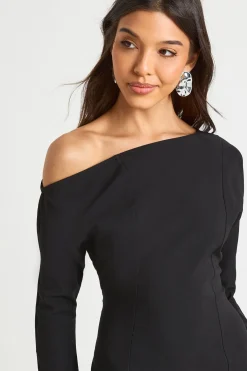 boohoo Robe Droite Mini Bardot Structurée<Femme Robes À Manches Longues|Robes