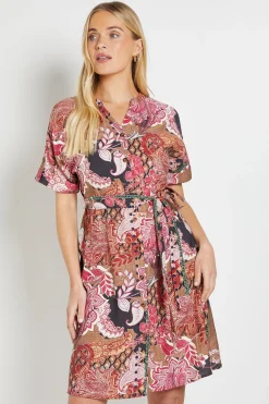 Wallis Robe Droite Paisley D'été Petite<Femme Robes|Robes Mi-Longues