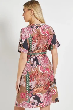 Wallis Robe Droite Paisley D'été Petite<Femme Robes|Robes Mi-Longues