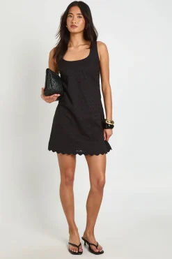 Robe Droite Tall À Broderie Anglaise Et Ourlet Festonné