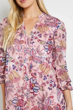 Robe Droite À Volants Avec Motif Paisley Dévoré Petite