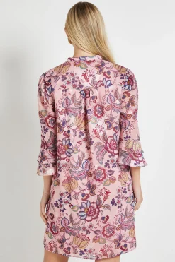 Robe Droite À Volants Avec Motif Paisley Dévoré Petite