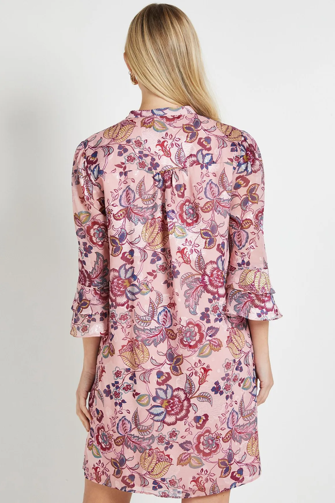 Robe Droite À Volants Avec Motif Paisley Dévoré Petite