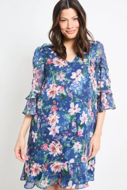 Wallis Robe Droite À Volants Et Imprimé Fleuri<Femme Robes|Toutes Les Robes