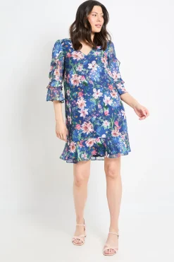 Wallis Robe Droite À Volants Et Imprimé Fleuri<Femme Robes|Toutes Les Robes