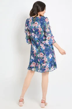 Wallis Robe Droite À Volants Et Imprimé Fleuri<Femme Robes|Toutes Les Robes