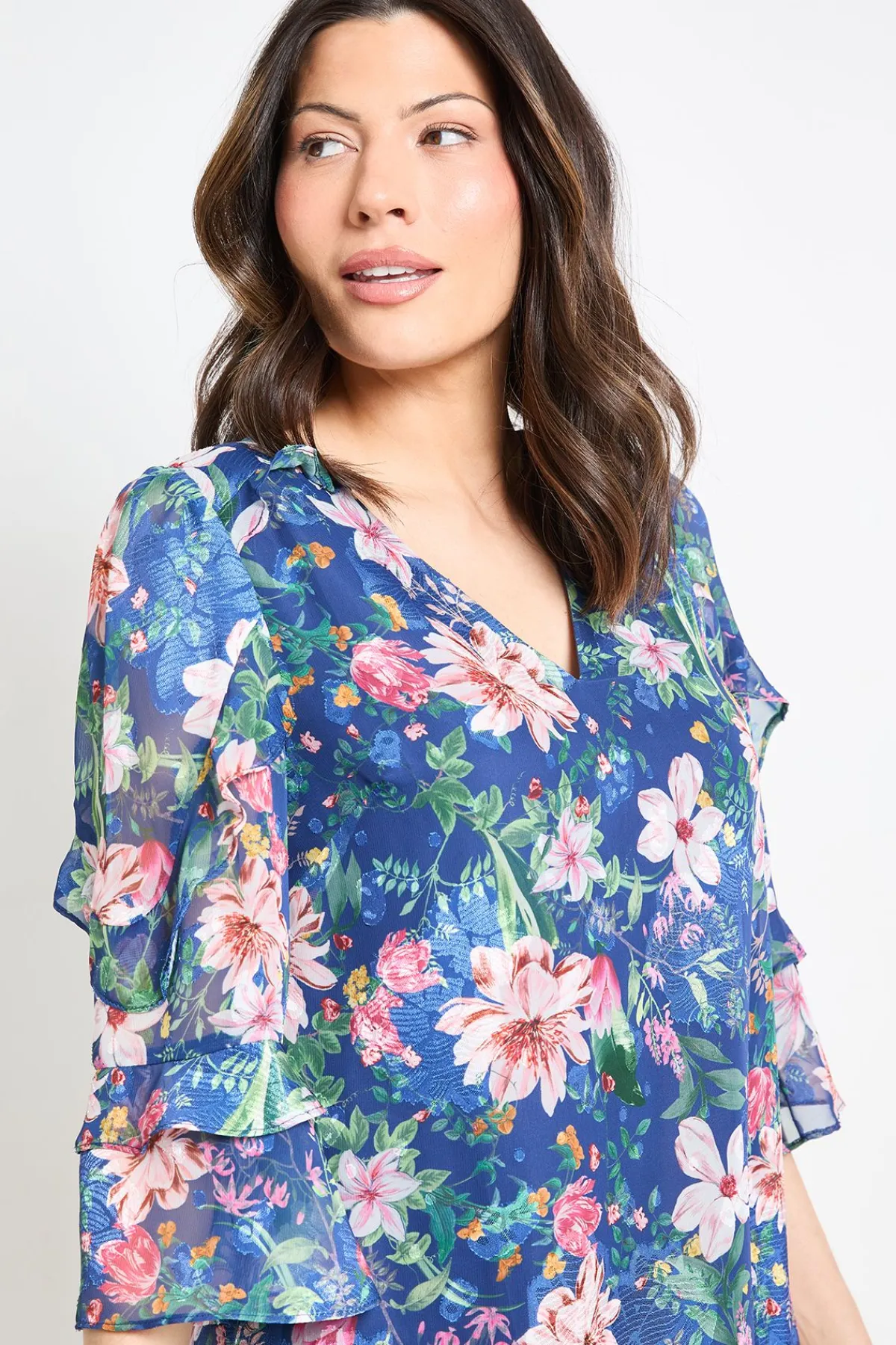 Wallis Robe Droite À Volants Et Imprimé Fleuri<Femme Robes|Toutes Les Robes