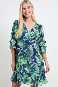 Robe Droite À Volants Et Imprimé Fleuri Petite
