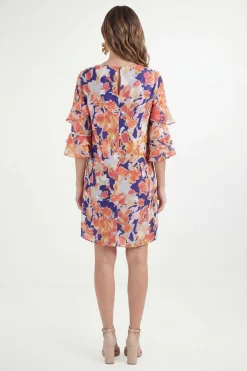 Robe Droite À Volants Imprimé Floral Dévoré Petite