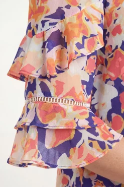 Robe Droite À Volants Imprimé Floral Dévoré Petite