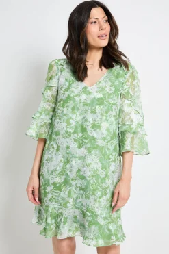 Wallis Robe Droite À Volants Imprimé Fleuri<Femme Robes|Toutes Les Robes