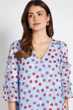 Wallis Robe Droite À Volants Imprimé Pois<Femme Toutes Les Robes|Pois