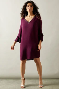 Robe Droite à Volants Ornée pour Occasions Spéciales