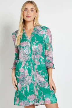 Robe Droite À Volants Petite Taille Imprimé Floral Dévoré