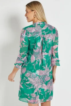 Robe Droite À Volants Petite Taille Imprimé Floral Dévoré
